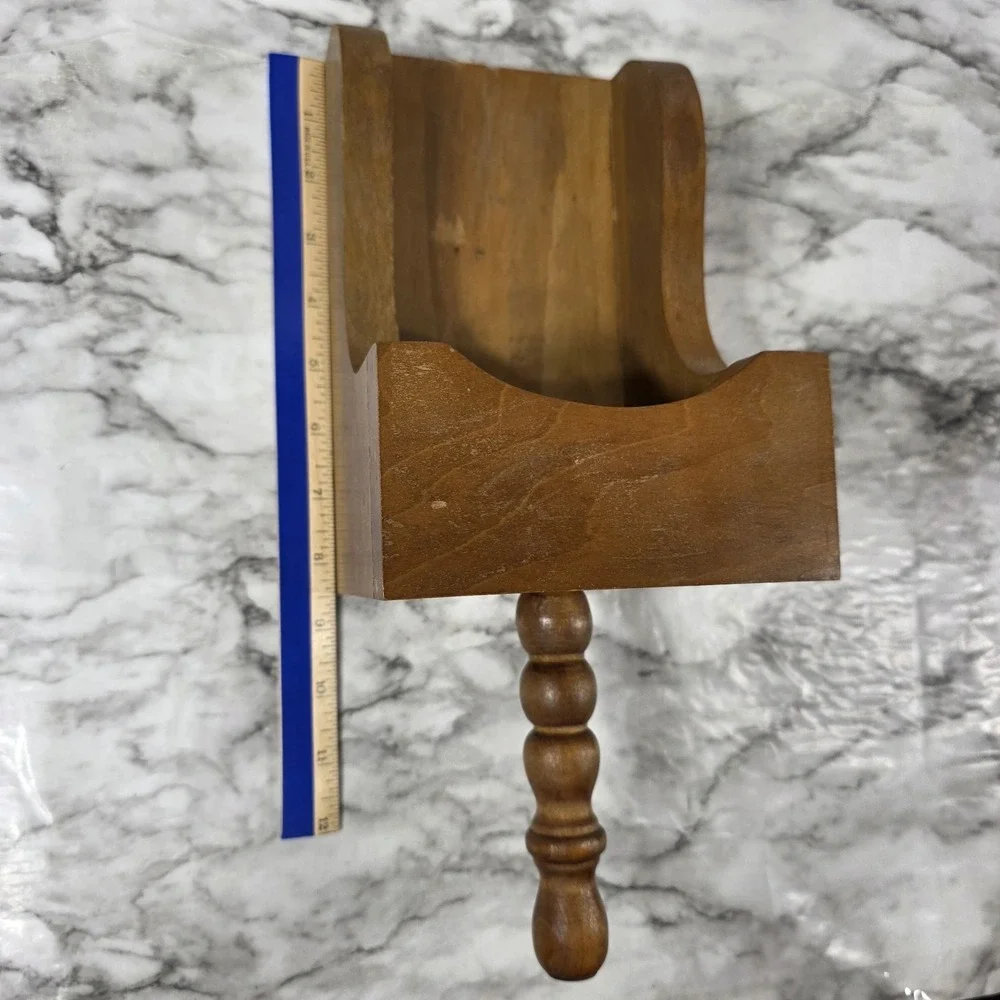 Vintage Wood Wall Candle Holder Sconce w/Hand Scoop Shape Rustic Farm Decor